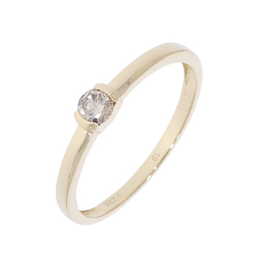 XEN Solitrring mit Brillant 0,23 ct. aus 375 Gelbgold # 57