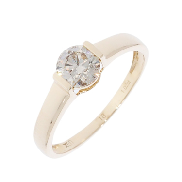 XEN Solitrring mit Brillant 1,02 ct. aus 375 Gelbgold # 57